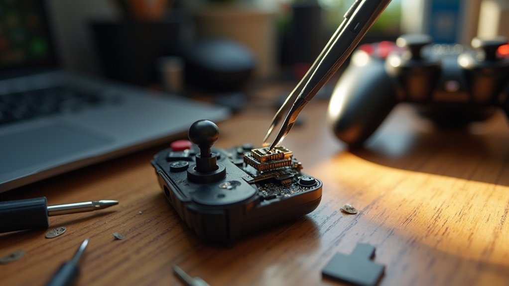 desolder faulty joystick component
