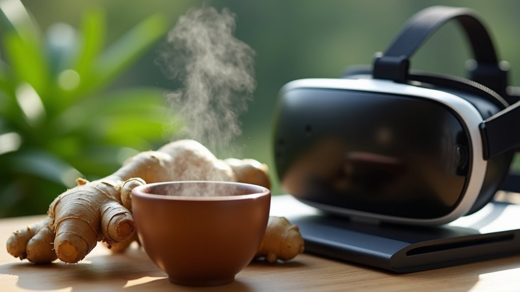 ginger alleviates vr nausea